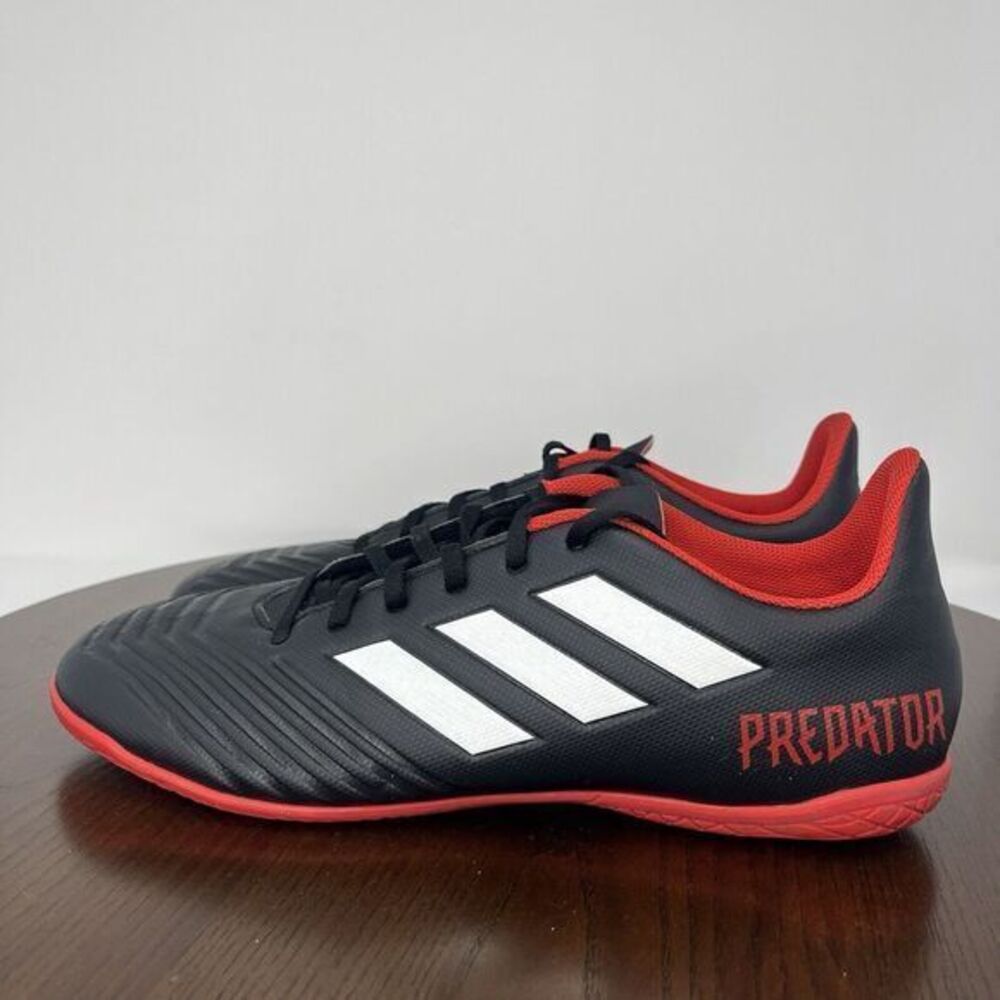 Adidas Predator Shoes Men's 12 Black Red Soccer Football Athletic Sneaker DB2136